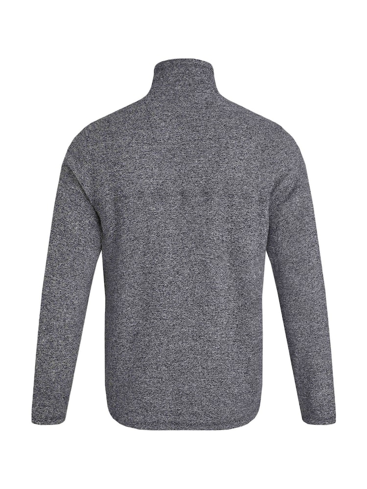 Weird Fish Grey Laramie 1/4 Zip Snow Marl Fleece - Image 6 of 6