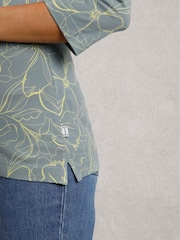 Weird Fish Blue Wyman Printed 100% Cotton Jersey T-Shirt - Image 4 of 6