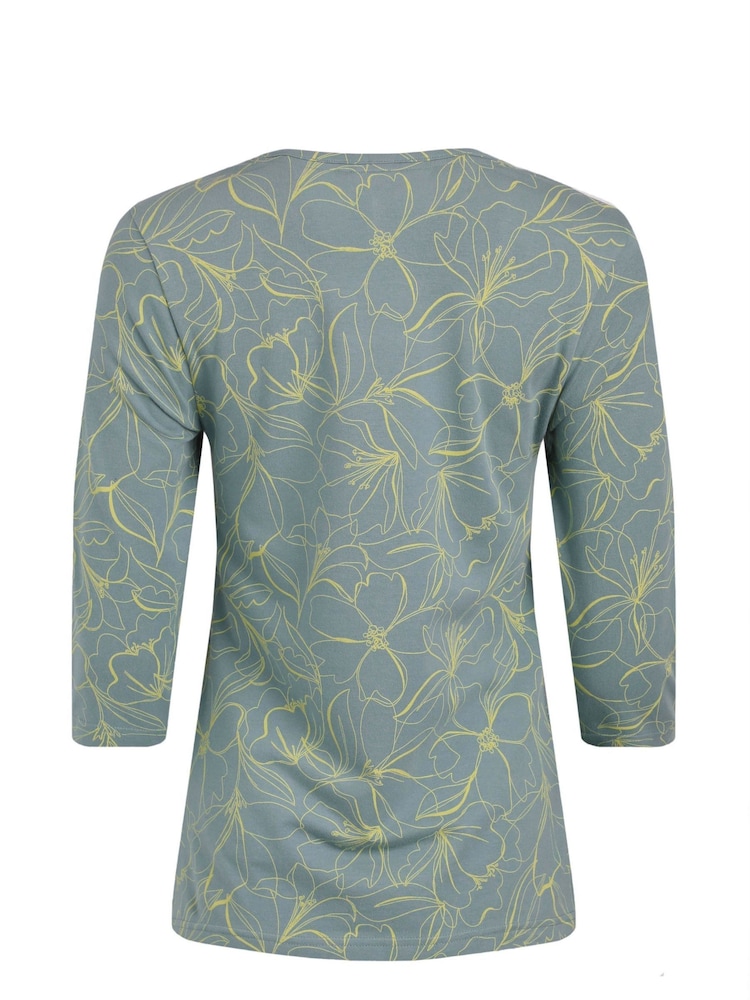 Weird Fish Blue Wyman Printed 100% Cotton Jersey T-Shirt - Image 6 of 6