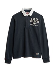 Superdry Blue Oversized Athletic Rugby 100% Sweat Top - Image 6 of 6