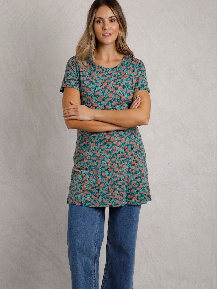 Verde oscuro - Weird Fish Sidra Printed Jersey Slub 100% Cotton Tunic - Imagen 1 de 6 Verde oscuro - Weird Fish Sidra Printed Jersey Slub 100% Cotton Tunic - Imagen 1 de 6