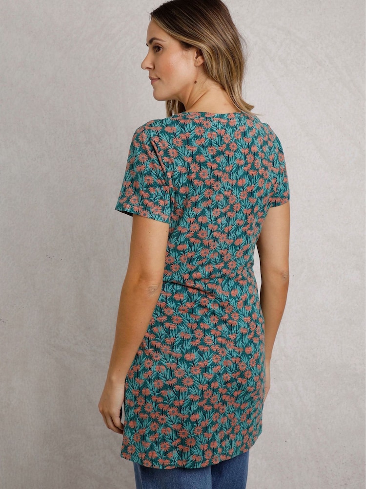 Verde oscuro - Weird Fish Sidra Printed Jersey Slub 100% Cotton Tunic - Imagen 2 de 6 Verde oscuro - Weird Fish Sidra Printed Jersey Slub 100% Cotton Tunic - Imagen 2 de 6
