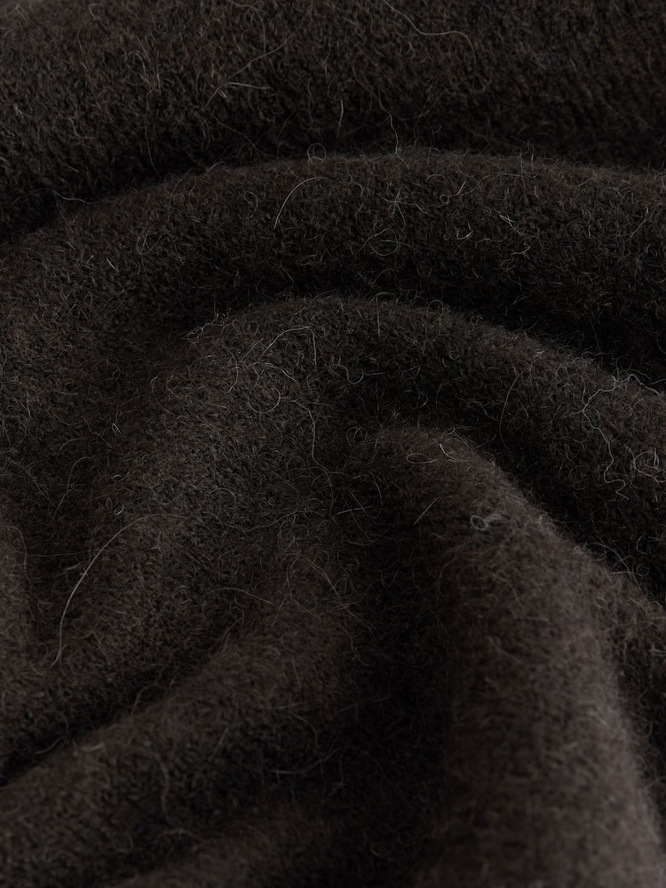 Chocolate Brown Long Sleeve Crew Neck Jumper With Wool - Image 2 of 3
