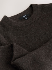 Chocolate Brown Long Sleeve Crew Neck Jumper With Wool - Image 3 of 3