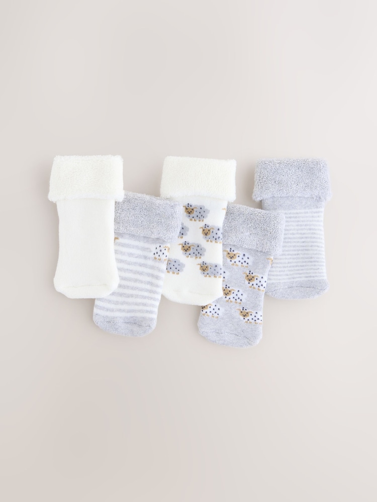Grey Baby Socks 5 Pack (0mths-2yrs) - Image 1 of 3 Grey Baby Socks 5 Pack (0mths-2yrs) - Image 1 of 3