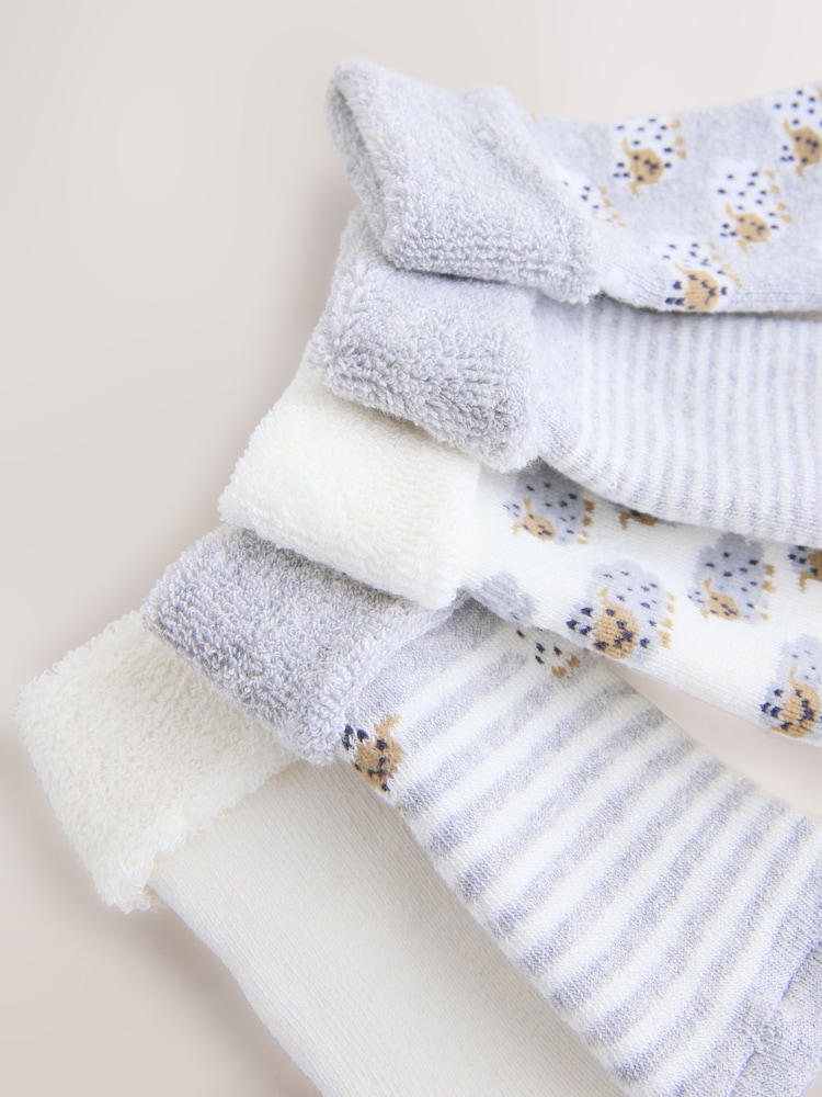 Grey Baby Socks 5 Pack (0mths-2yrs) - Image 3 of 3 Grey Baby Socks 5 Pack (0mths-2yrs) - Image 3 of 3
