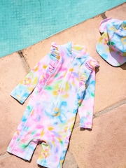 Angel & Rocket Pink Jodie Multi Sunsafe Print Toddler Swimsuit - Image 1 of 2