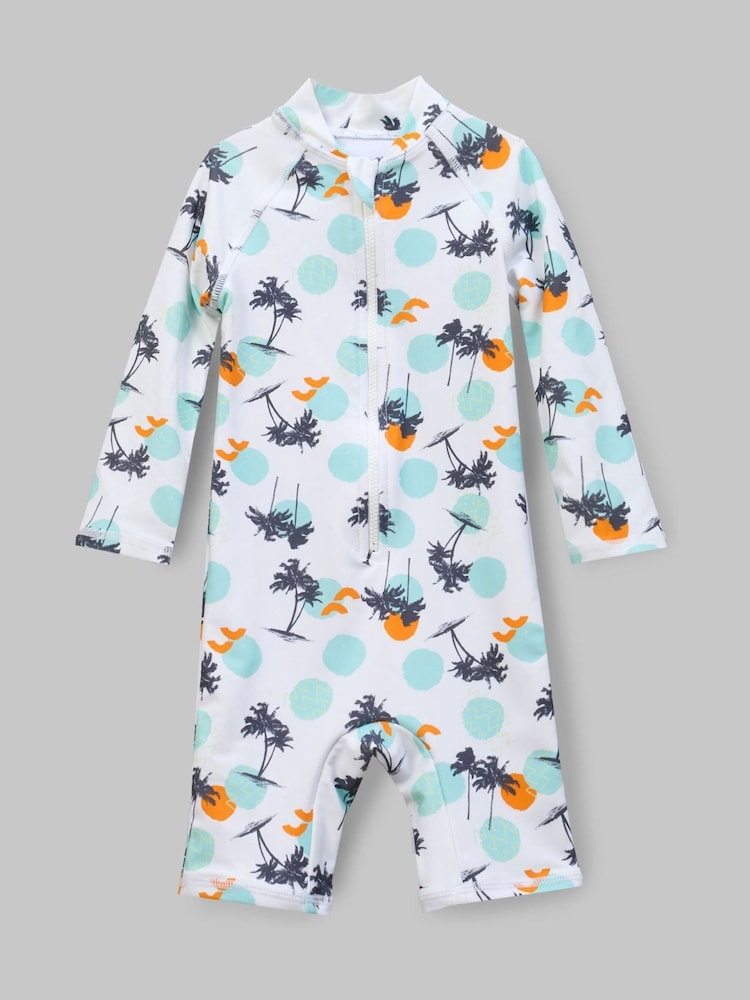 Angel & Rocket Brody Blue Sunsafe Print Toddler Swimsuit - Imagen 1 de 3