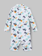 Angel & Rocket Brody Blue Sunsafe Print Toddler Swimsuit - Imagen 2 de 3
