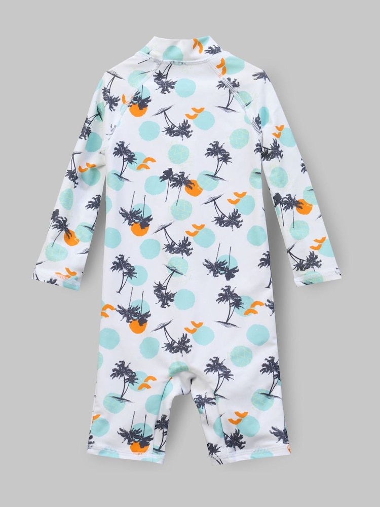 Angel & Rocket Brody Blue Sunsafe Print Toddler Swimsuit - Imagen 2 de 3