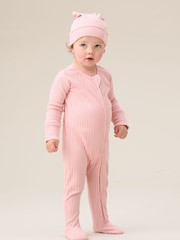Angel & Rocket Pink Babygrow with Hat Set - Image 3 of 4