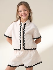 Angel & Rocket Cream Brooke Ric Rac Shirt & Shorts Set - Image 1 of 6