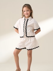 Angel & Rocket Cream Brooke Ric Rac Shirt & Shorts Set - Image 2 of 6