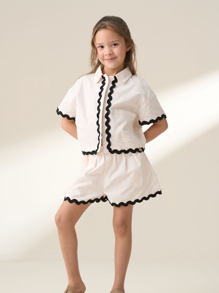 Angel & Rocket Cream Brooke Ric Rac Shirt & Shorts Set - Image 2 of 6