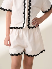 Angel & Rocket Cream Brooke Ric Rac Shirt & Shorts Set - Image 3 of 6