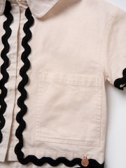 Angel & Rocket Cream Brooke Ric Rac Shirt & Shorts Set - Image 6 of 6