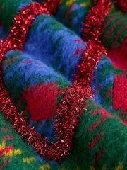 Green Tartan Tinsel Bow Christmas Jumper - Image 7 of 7
