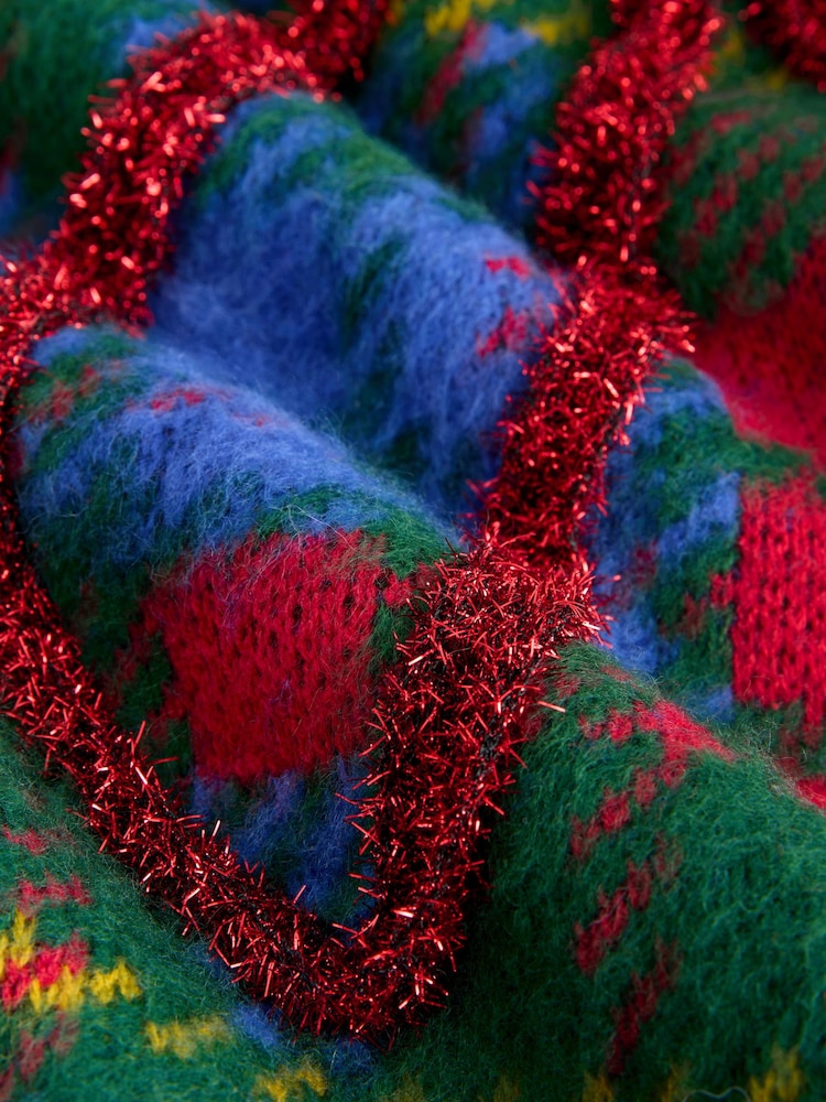 Green Tartan Tinsel Bow Christmas Jumper - Image 7 of 7 Green Tartan Tinsel Bow Christmas Jumper - Image 7 of 7