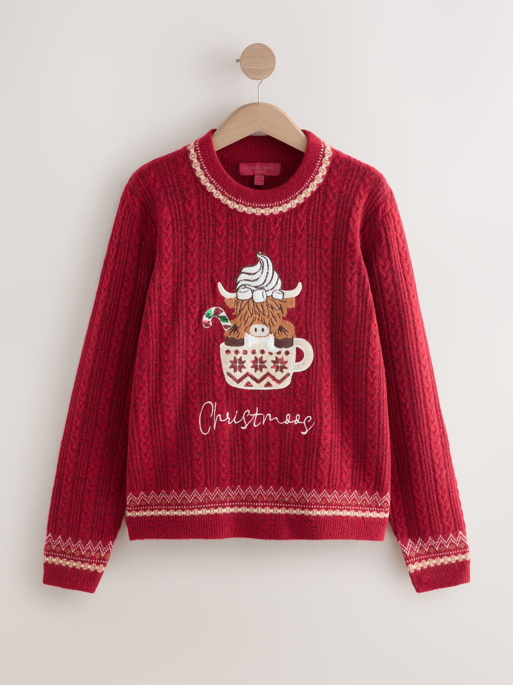 Buy Red Hamish Mug Graphic Christmas Jumper from Next USA