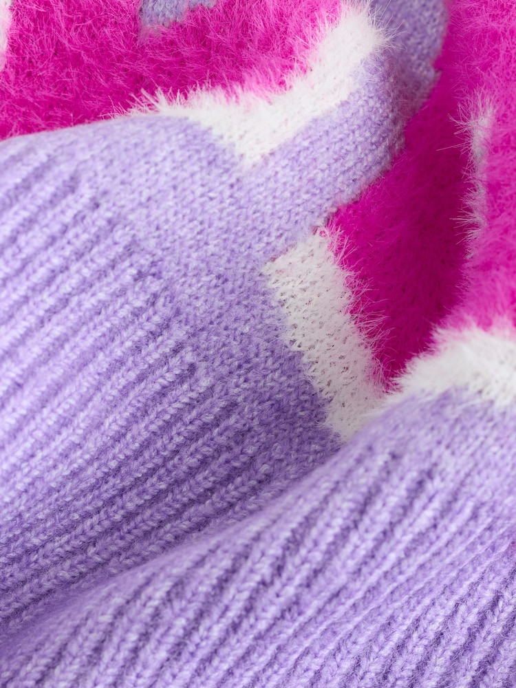 Lilac Purple/Pink Merry Graphic Christmas Jumper - Image 3 of 3
