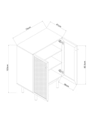 MADE.COM Oak Effect Pavia Rattan Tall Compact Highboard Sideboard - Image 4 of 4