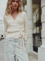 Ecru - Side Tie Wrap Cardigan - Imagem 1 de 9
