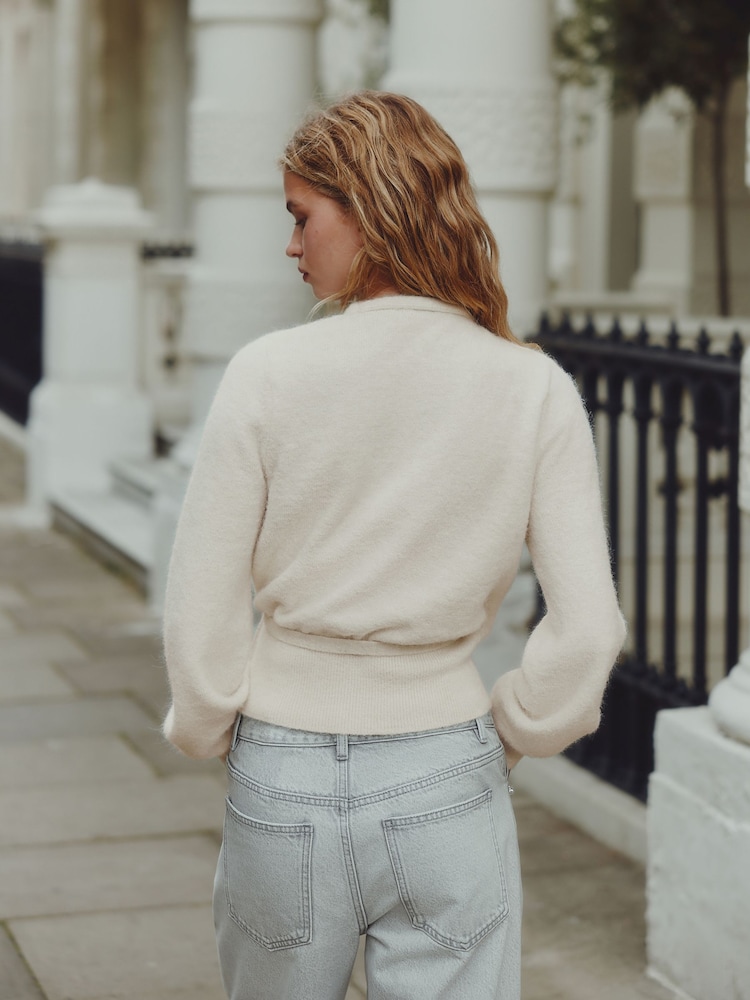 Ecru - Side Tie Wrap Cardigan - Imagem 2 de 9