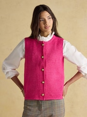 Rosa Fushsia - Colete de malha Joules Holly Button Through - Imagem 1 de 8