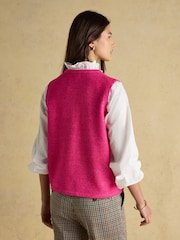 Rosa Fushsia - Colete de malha Joules Holly Button Through - Imagem 2 de 8