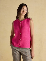 Rosa Fushsia - Colete de malha Joules Holly Button Through - Imagem 3 de 8