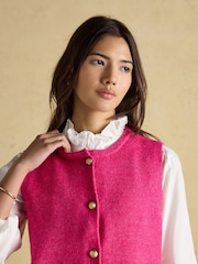Rosa Fushsia - Colete de malha Joules Holly Button Through - Imagem 6 de 8
