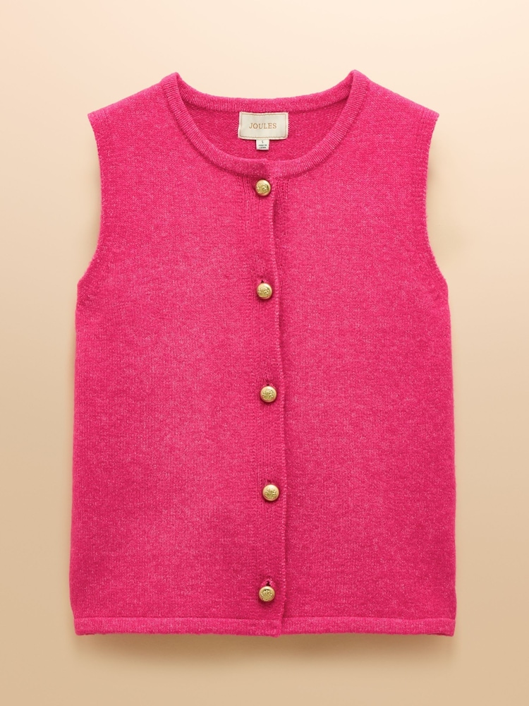 Rosa fucsia - Joules Holly Button Through Knitted Vest - Imagen 8 de 8 Rosa fucsia - Joules Holly Button Through Knitted Vest - Imagen 8 de 8