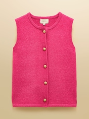 Ροζ Φούξια - Joules Holly Με κουμπιά Knitted Vest - Εικόνα 9 του 9