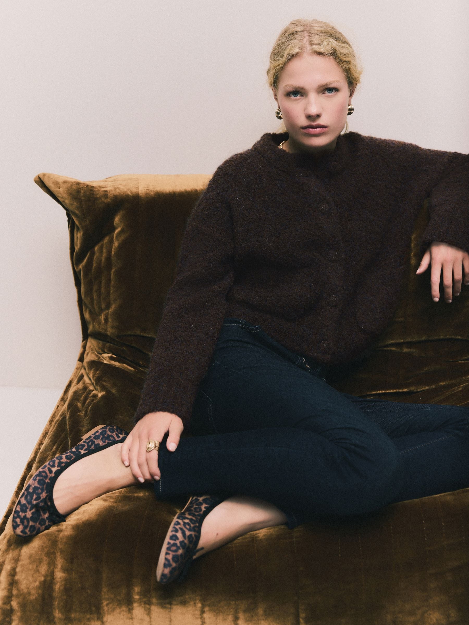MHL wool cardigan クルーネック　ブラウン　クリーニング済み MHL wool cardigan クルーネック ブラウン クリーニング済み 【公式通販】