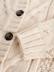 Ecru Chunky Cable Knit Cardigan - Image 8 of 8