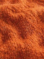 Burnt Orange Textured Knitted Jacket With Wool - Image 2 of 3