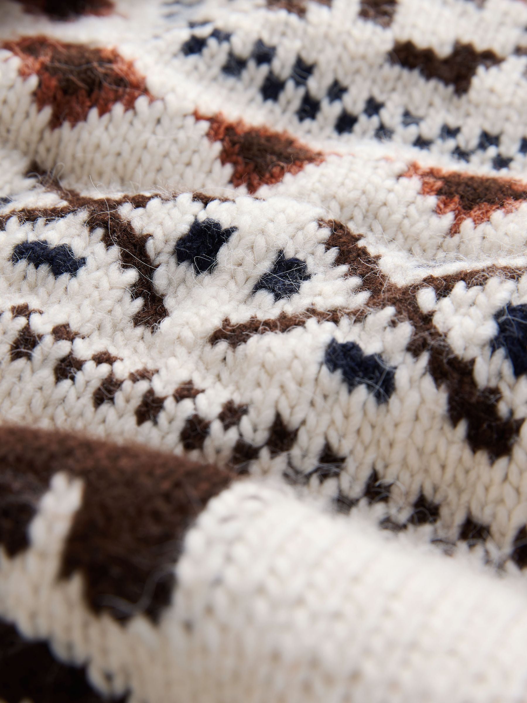 Buy Ecru/Brown Horse Graphic Zip-Up Chunky Cardigan from Next USA