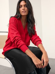 Red Supersoft V-Neck Cardigan With Pockets - Image 2 of 10