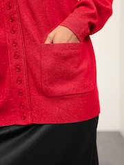 Red Supersoft V-Neck Cardigan With Pockets - Image 6 of 10