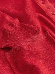 Red Supersoft V-Neck Cardigan With Pockets - Image 9 of 10