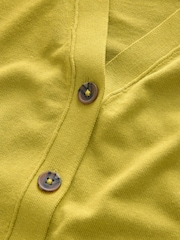 Citrine Yellow Soft Touch V-Neck Cotton Rich Button Up Cardigan - Image 7 of 10