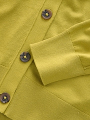 Citrine Yellow Soft Touch V-Neck Cotton Rich Button Up Cardigan - Image 8 of 10