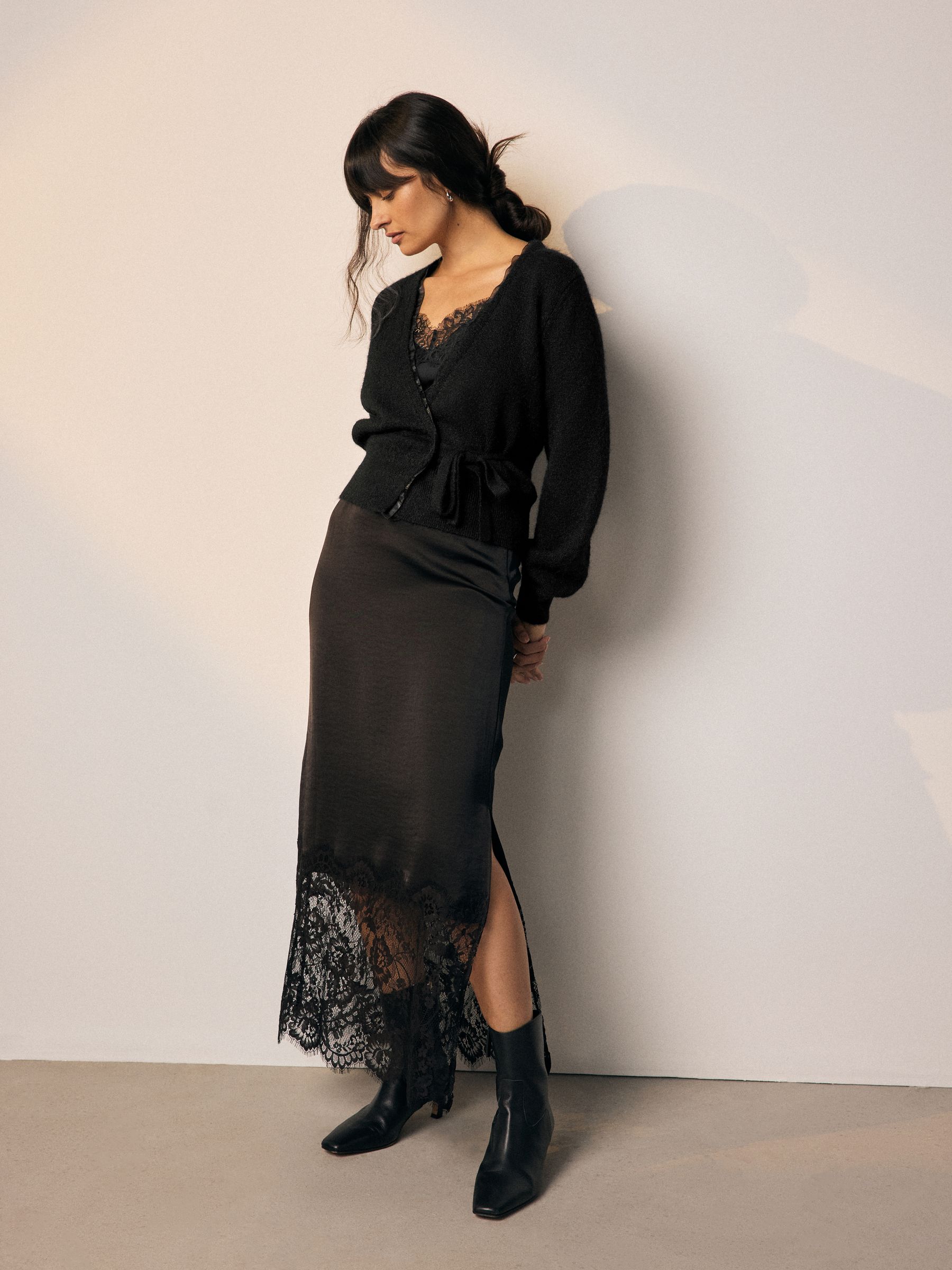 Buy Black Side Tie Wrap Cardigan from Next USA