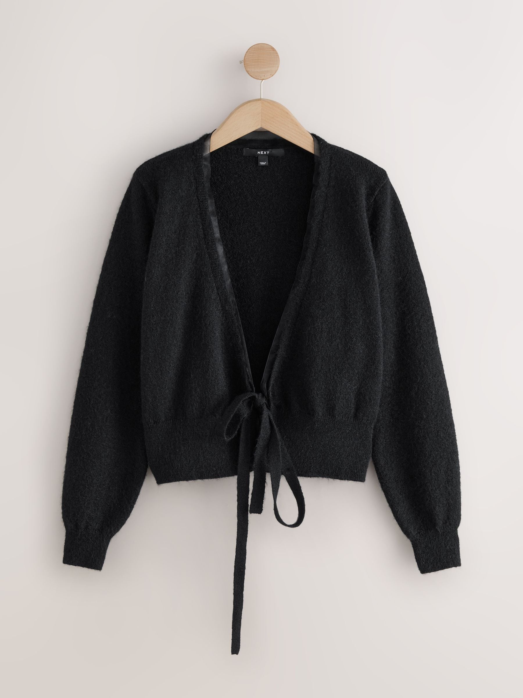 Buy Black Side Tie Wrap Cardigan from Next Canada