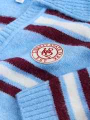 Blue/Red Stripe Open Collar Polo Half Sleeve Jumper With Wool - Image 3 of 3