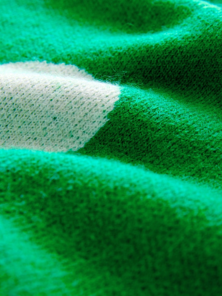 Bright Green Spot Crew Neck Knitted Jumper with Wool - Image 7 of 7