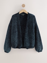 Blue Chenille Relaxed Fit Cardigan - Image 6 of 8