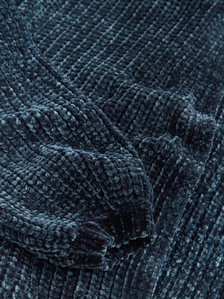 Blue Chenille Relaxed Fit Cardigan - Image 8 of 8