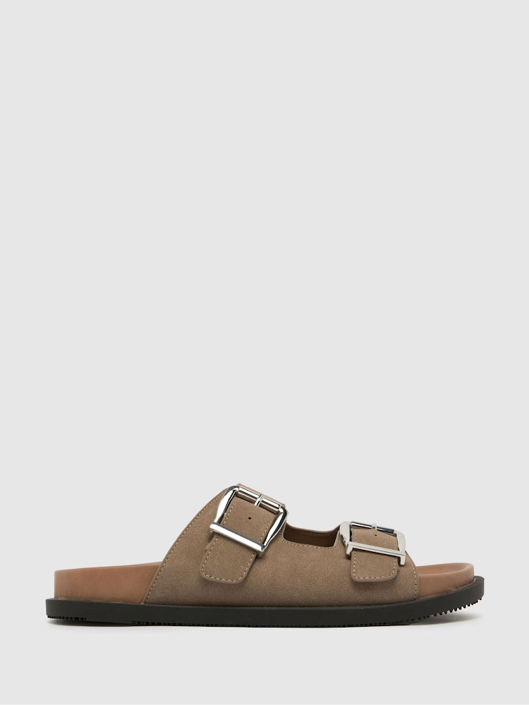 Schuh Scout Footbed Brown Sandals - Image 1 of 4 Schuh Scout Footbed Brown Sandals - Image 1 of 4