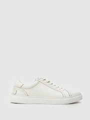 Schuh Whit Leather Lace-Up Black Trainers - Image 1 of 4